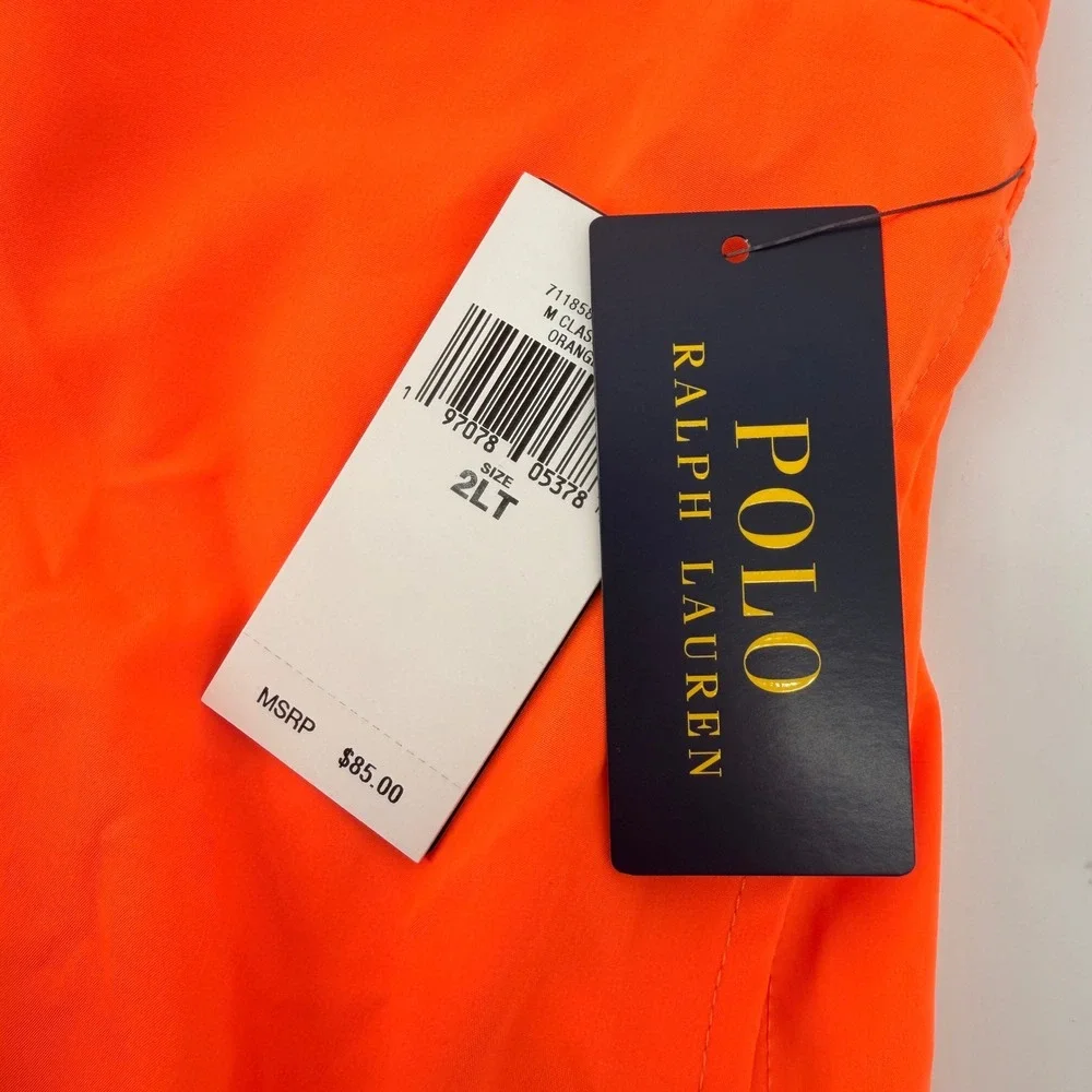 Polo Ralph Lauren Swim Trunks Mens 2LT Orange Neon Cargo Classic Fit New